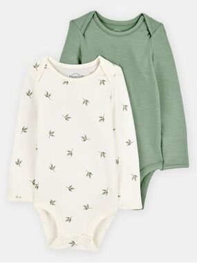 Carter's Baby PurelySoft Long Sleeve Bodysuits - 12M - set of 2